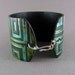 Silver Cuff Bracelet Polymer Clay Jewelry Verdigris Patina Turquoise Cuff Urban Industrial Wide Cuff Hand Stamped