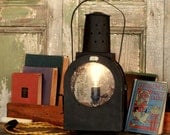 Industrial Lantern Table Lamp made from a mid 1800's Industrial Lantern  "Lantern A1"