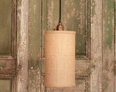 Drum Shade Lighting With 6" Diameter Warm Burlap Fabric Drum Shade Cylinder