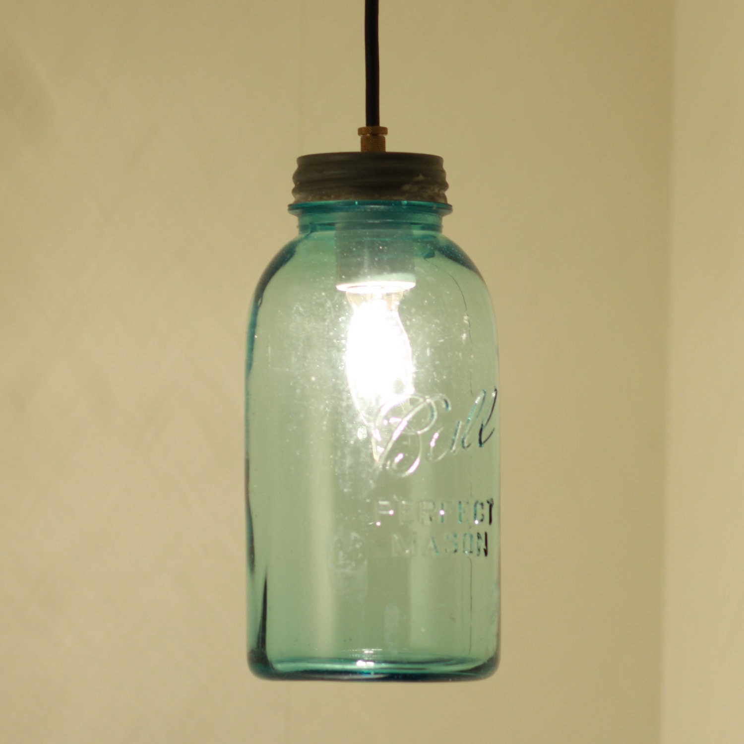 Reserved for Lauren - TWO -Rustic Lighting with Vintage Mason Jar Shades