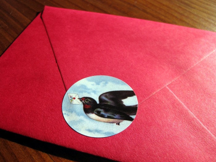 Letterbird sticker seals, set of 8