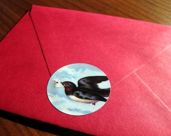 Letterbird sticker seals, set of 8