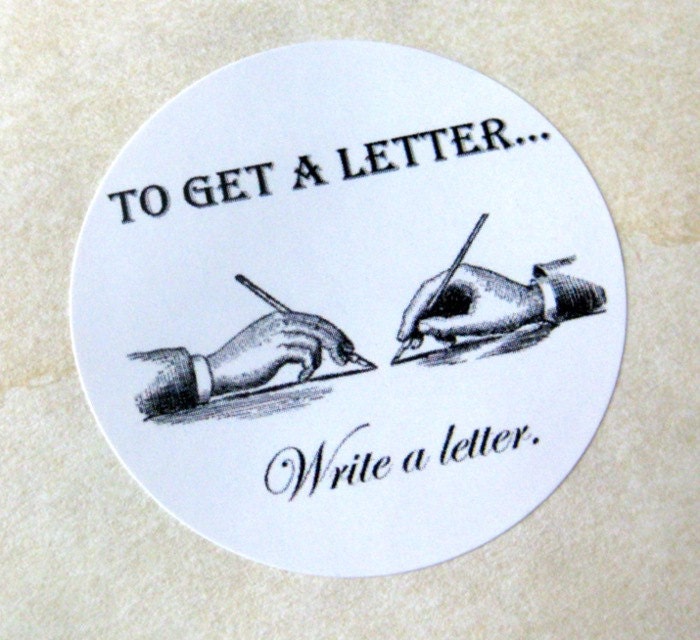 To Get a Letter, Write a Letter stickers, set of 8 - round