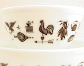 Vintage Pyrex Early American Mixing Bowl, Brown 1 1/2 Quart