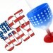 Vintage 4th of July Glass Stein Floral Vase, Red, White, and Blue, Stars and Stripes, U.S.A.