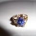 Vintage 3 CARAT Tanzanite and Diamond 14K Gold Ring 1960s Fine Jewelry Mid Century Statement Ring