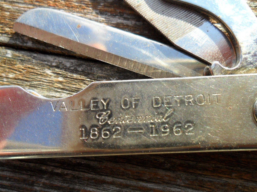 Vintage Pocket Knife Centennial 1862- 1962 Scottish Rite Valley of Detroit - RARE