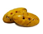 Polymer clay toggle button Baltic amber imitation set of two