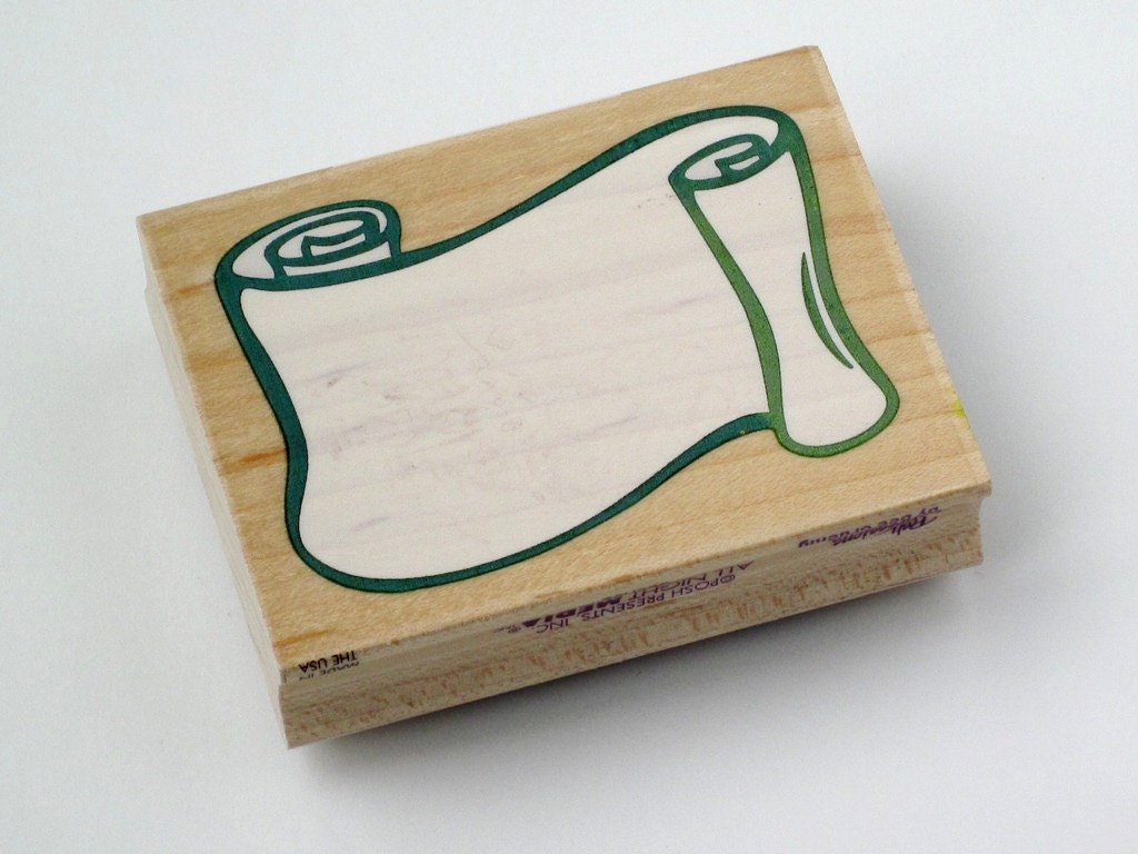 Wooden rubber background scroll frame stamp ... comfortable to hold, easy to use