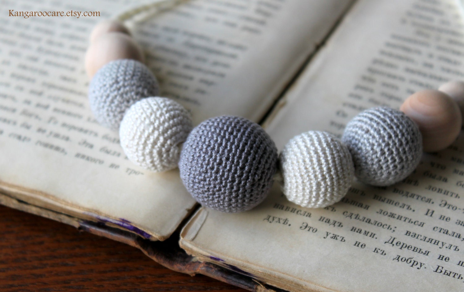 Petite Charcoal Nursing Necklace / Babywearing / Breastfeeding Necklace