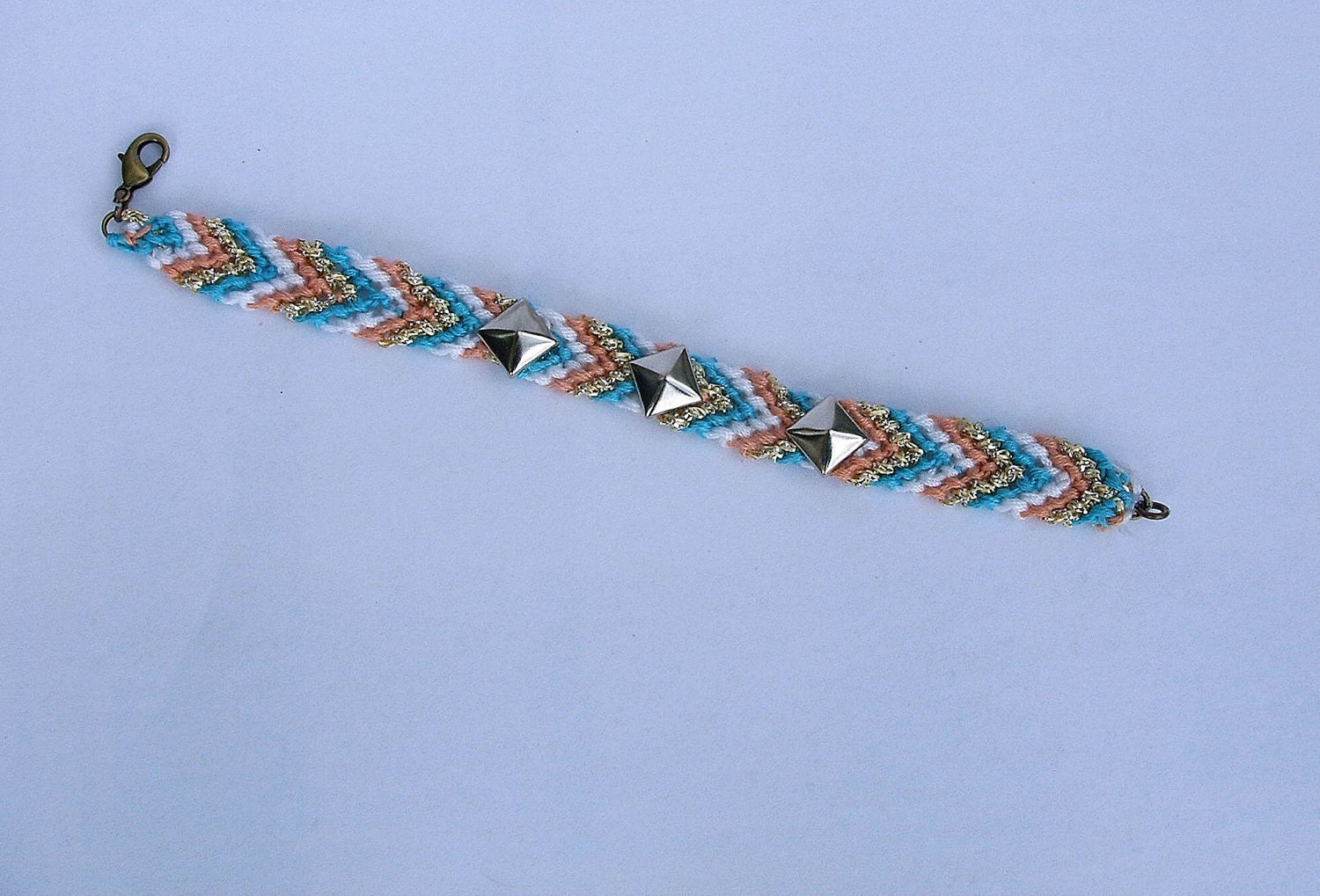 Studded friendship bracelet.