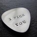 Personalized Guitar Pick: Hand Stamped Nickel Custom Guitar Pick