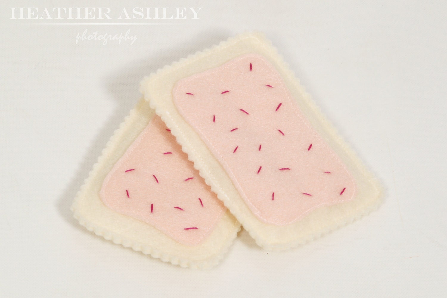Felt Food Breakfast:  Strawberry Toaster Pastries Set of 2