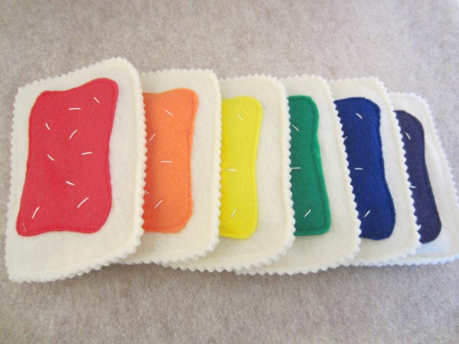 Felt Food Breakfast:  Rainbow Toaster Pastry Set