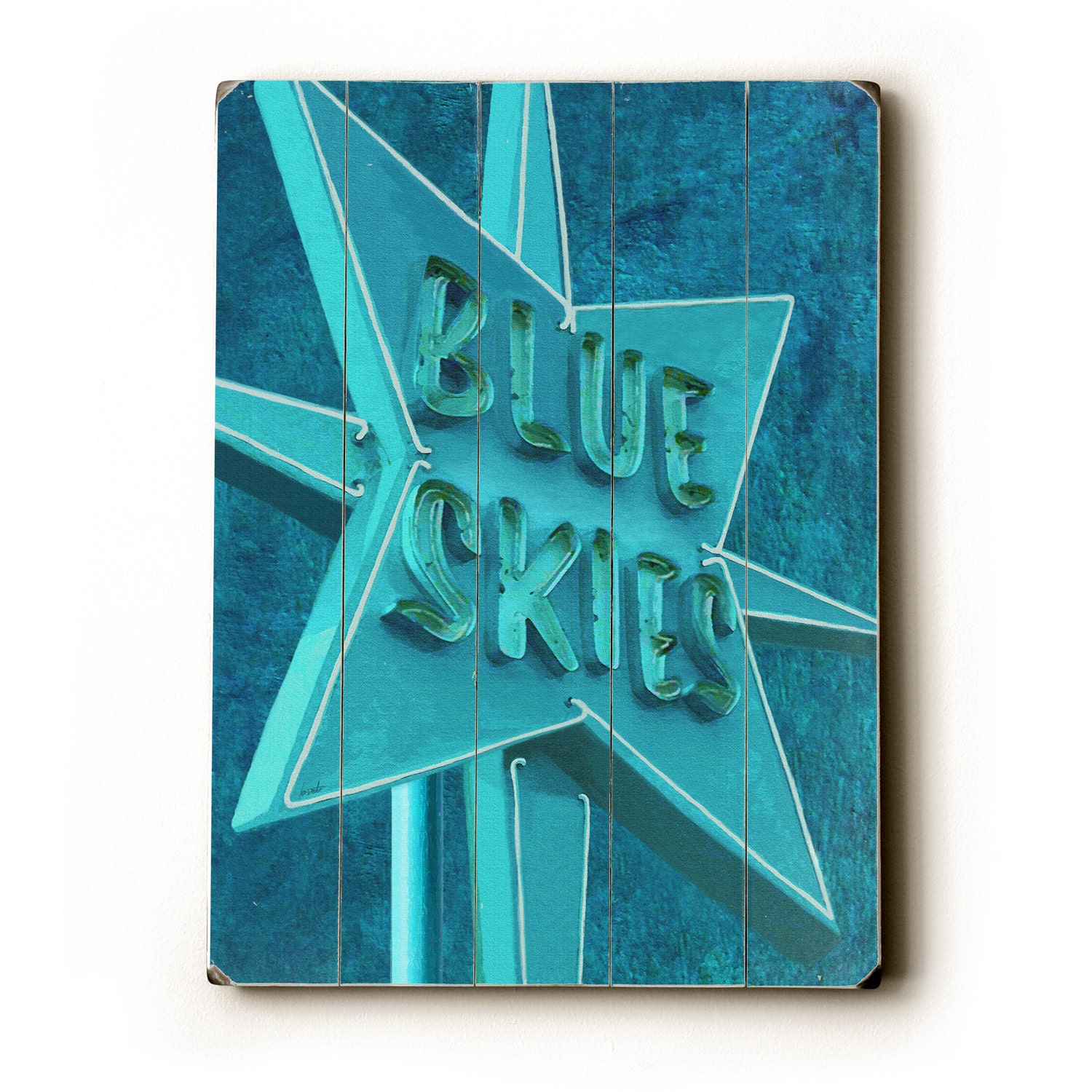 Blue Skies 18 x 24 wooden sign wall art
