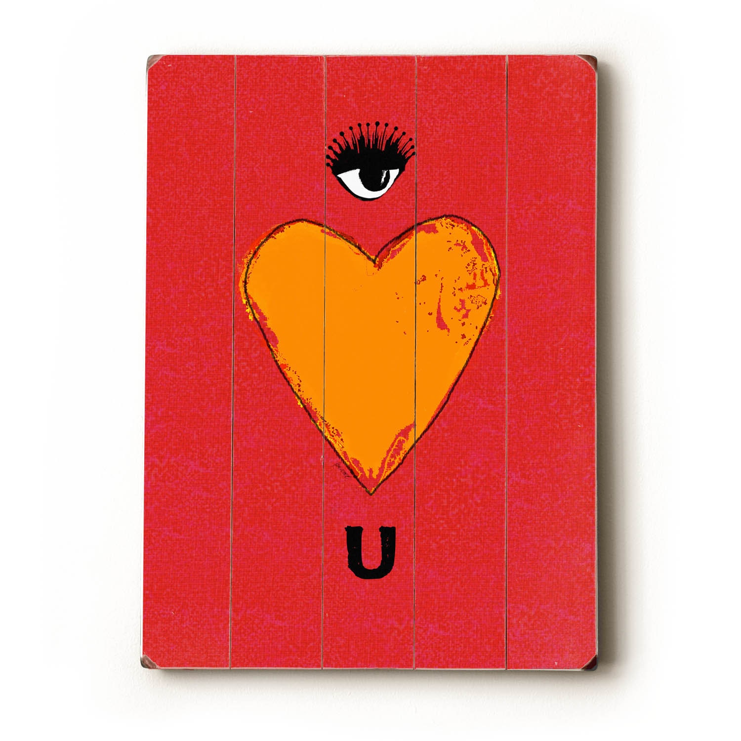 Eye Love U  9x12 wooden art sign