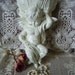 French Country Cottage Cherub Wall Pocket, romantic, distressed, creamy white, chippy