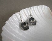 Shell Dangle Earrings in Dark Silver