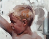 White graphic oil painting child "Youth"