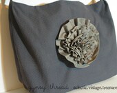 Shades of Grey Embellished Chic Tote, Large Market Bag, Adjustable Strap
