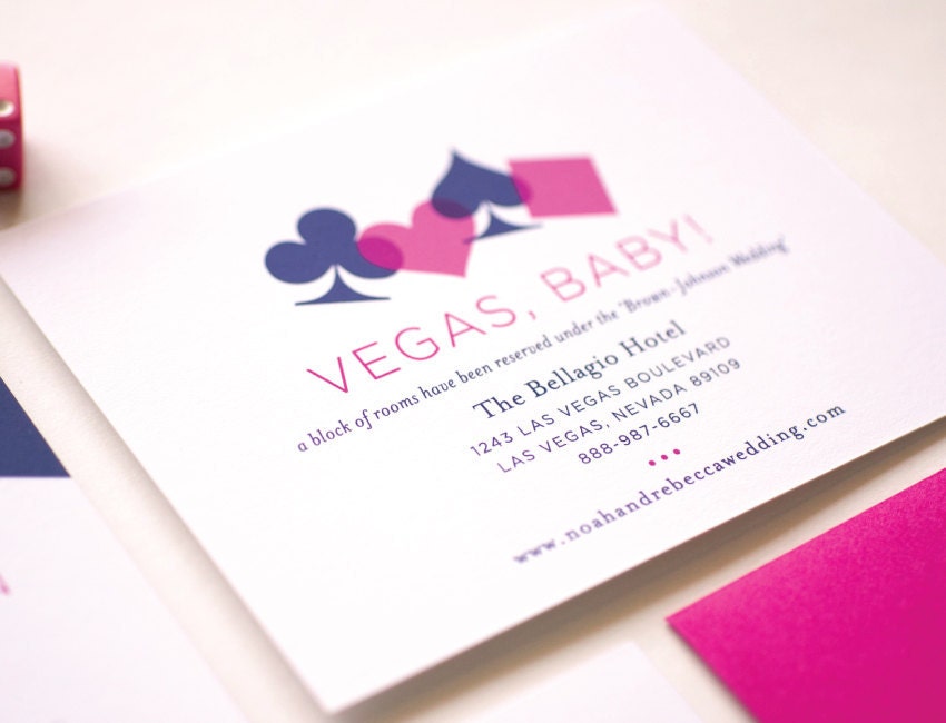 Vegas Wedding Invitation Sample - Chic Vegas Destination Wedding Invitation - Vegas Theme Wedding Invitations