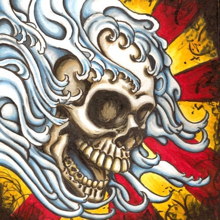 Tattoo Japanese style skull "Kamikazi"