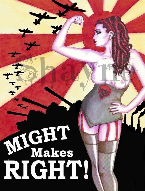 Military Propaganda pin up 16x24 stretched canvas (other sizes available)