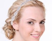 CHELSEA - Vintage Style Wedding Headband, Oval Bridal Headband, Grecian Silk Ribbon Bridal Headband, Halo, Bridal Wedding Hair Accessories