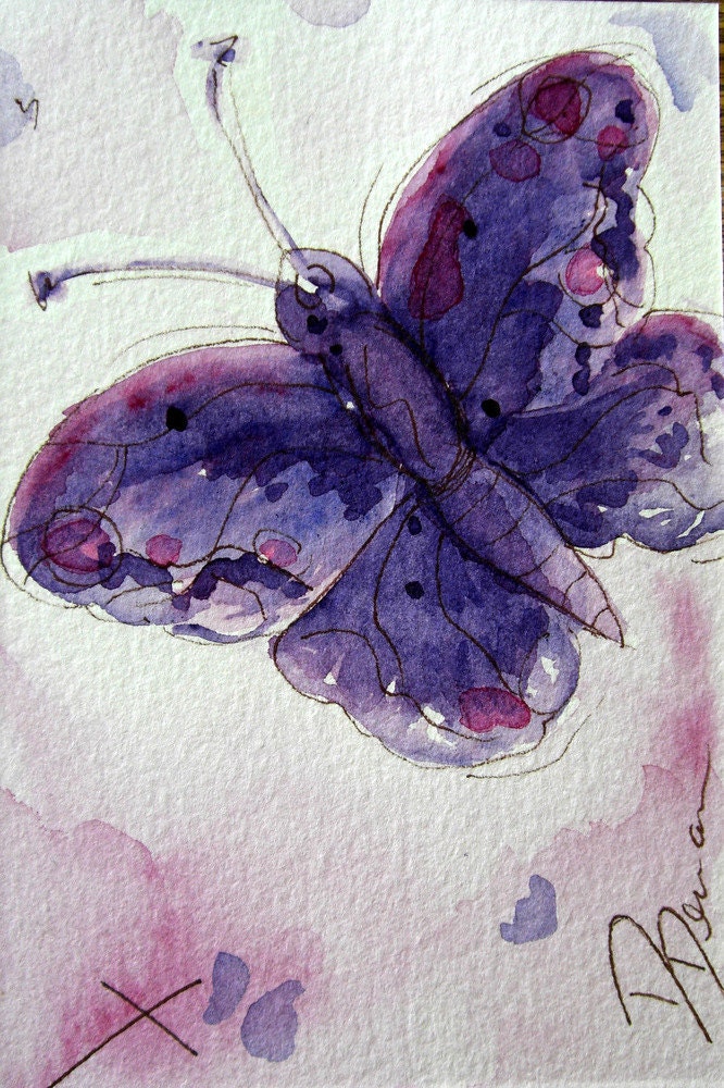 Butterfly Art Original Watercolor Painting