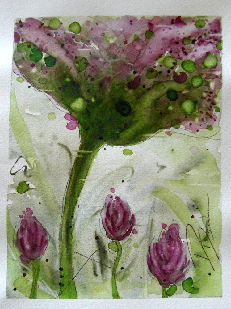 Wildflower Floral Watercolor Original Art