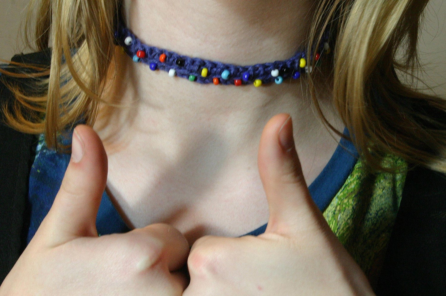 Colorful Beaded Knotted Choker