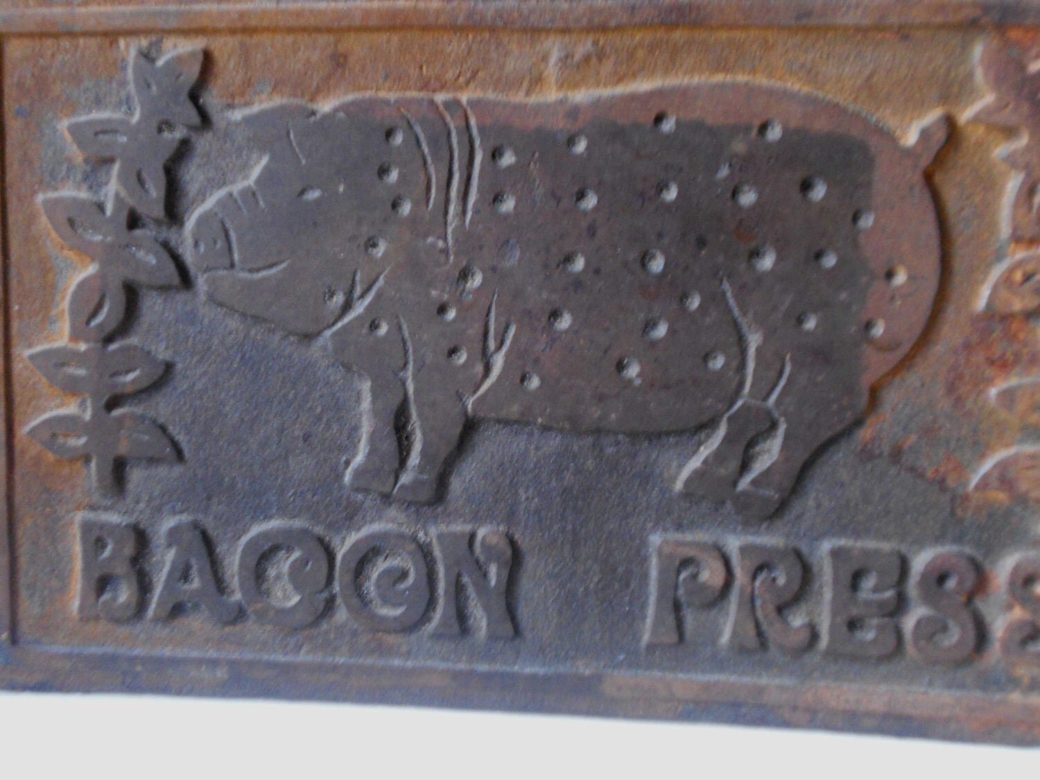 Vintage Antique Bacon Press Grill Press Cast Iron by WolfCreekBarn