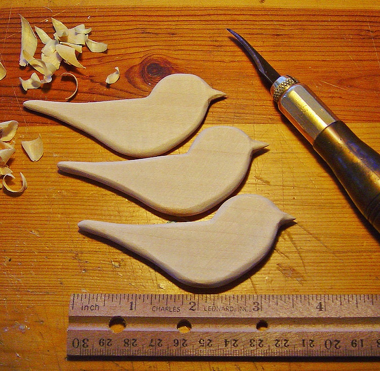DIY GOLDFINCH ORNAMENTS - Goldfinch Hand Carved - Decoration Supply - Songbird Ornament -Nursery Mobile of Birds - by SuppliesbyWKStudios