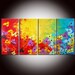 Ready to ship - Art painting Original Modern Abstract Flowers Large Painting 48x24 by Helen -- Ready to hang