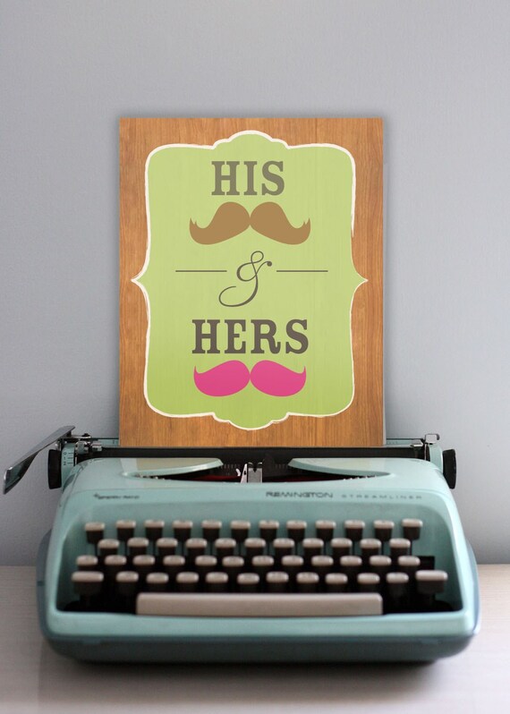 His & Her Mustaches 8x10 Fine Art Print