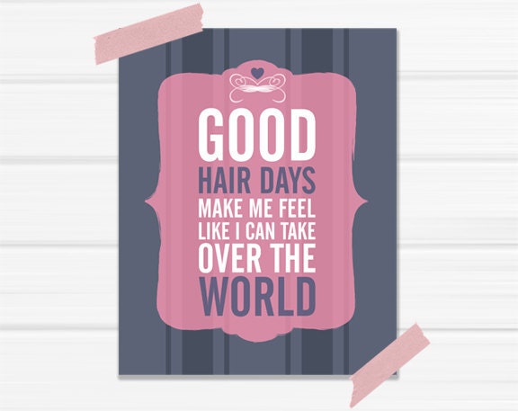 Grapich Art Print "Good Hair Days" in Purple & Pink