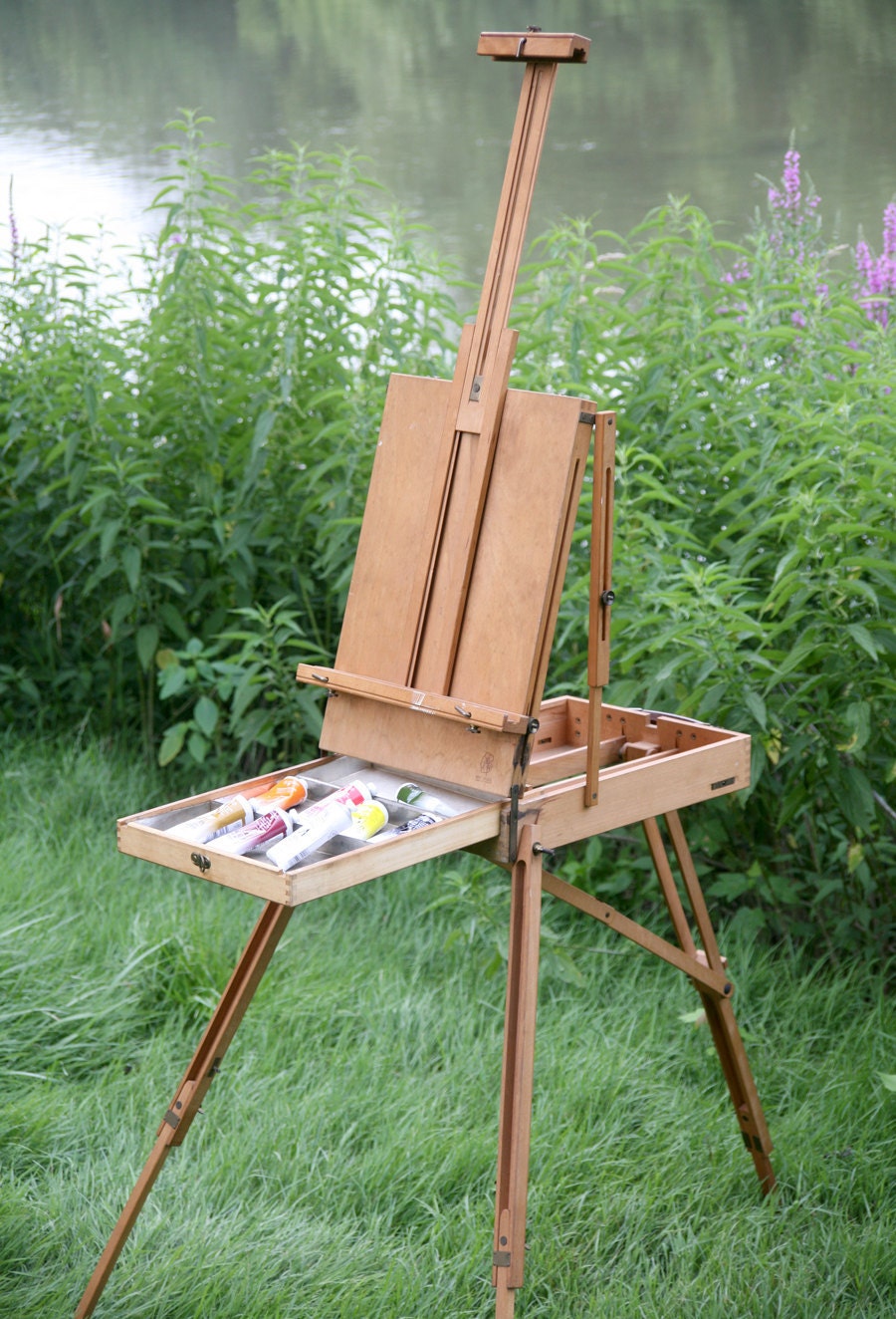 Vintage Grumbacher Wooden Artist Easel Made In France by Haverton