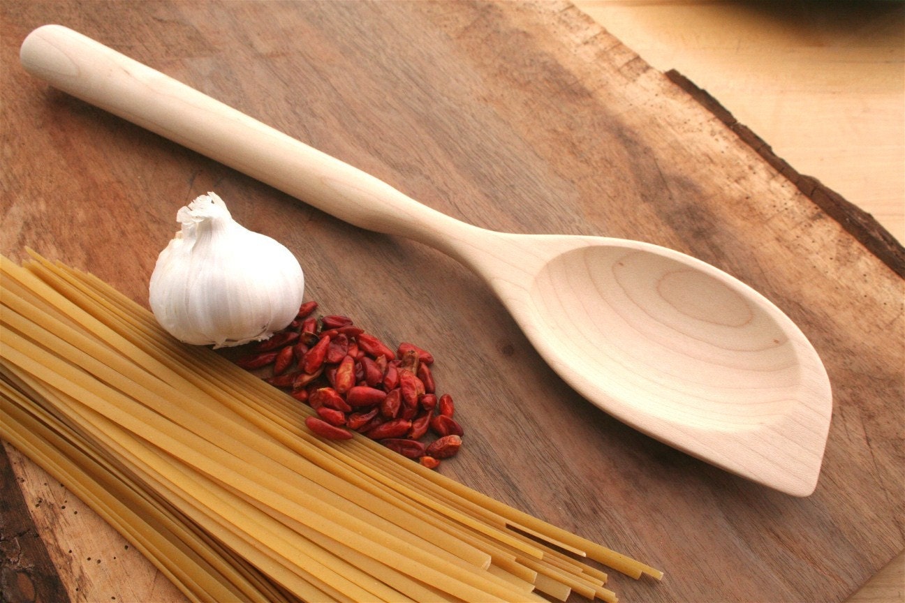 Sugar Maple wooden spatula spoon for all around usefulness in the kitchen.