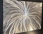 Source of love 36 x 24 Metal Abstract Art Wall Painting Sculpture Modern Silver grapfic Decor by Luboart