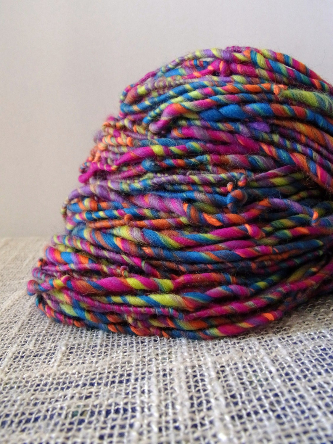 BOGO Sale ....  Electric Rainbows Corespun Handspun Yarn 150g 7wpi 79m