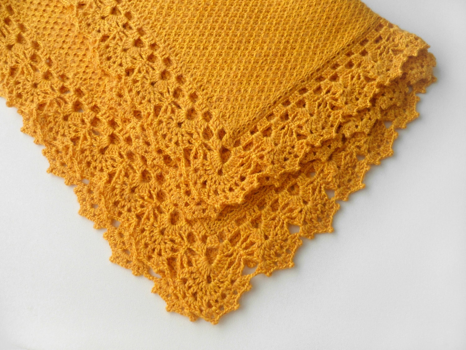 Knitted Baby Blanket - Yellow