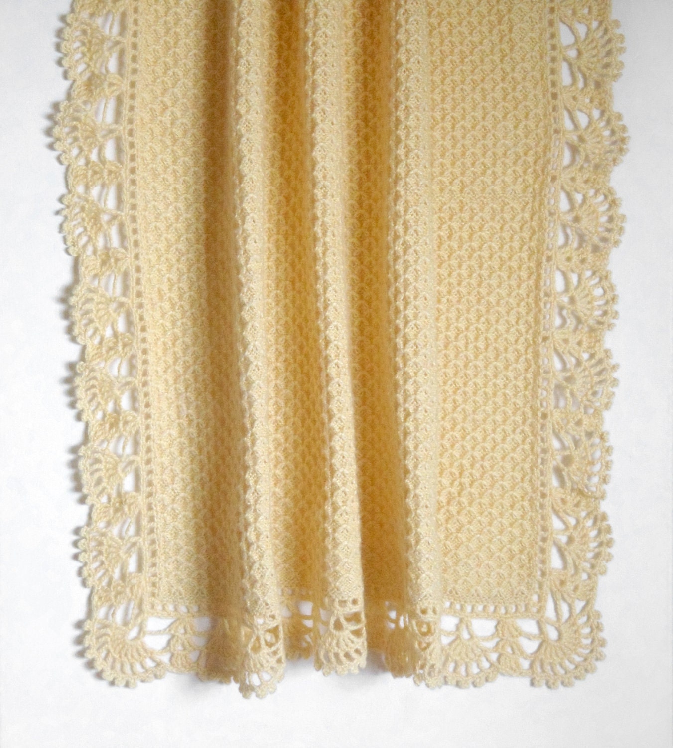 Knitted Baby Blanket - Light Yellow