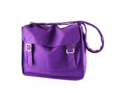 Canvas messenger bag / 14 oz. purple canvas / shoulder bag / Jane wide12.5