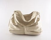 Off white / beige canvas handbag / shoulder bag / Pla