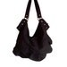 Black canvas ruffle bag / handbag / shoulder bag / Kapong small
