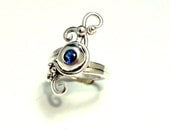 Sterling Silver and Blue Sapphire Ring