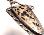 Sterling Silver and Dalmation Jasper Pendant Necklace