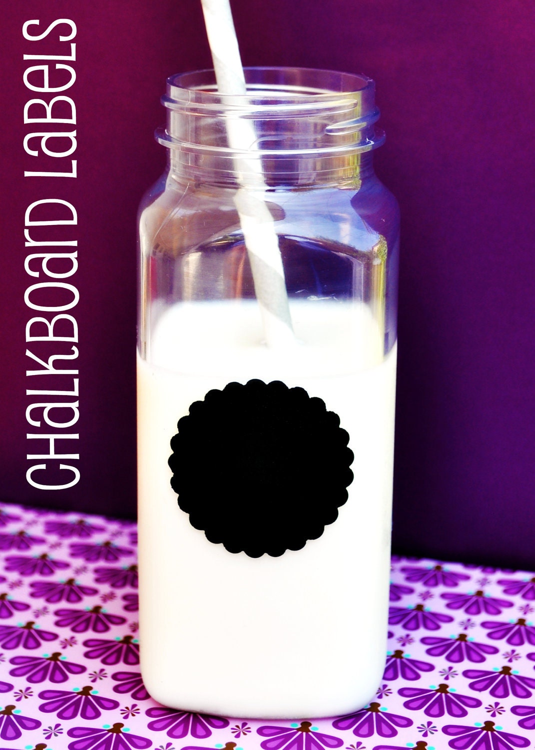 6 French Bottles with Chalkboard Labels