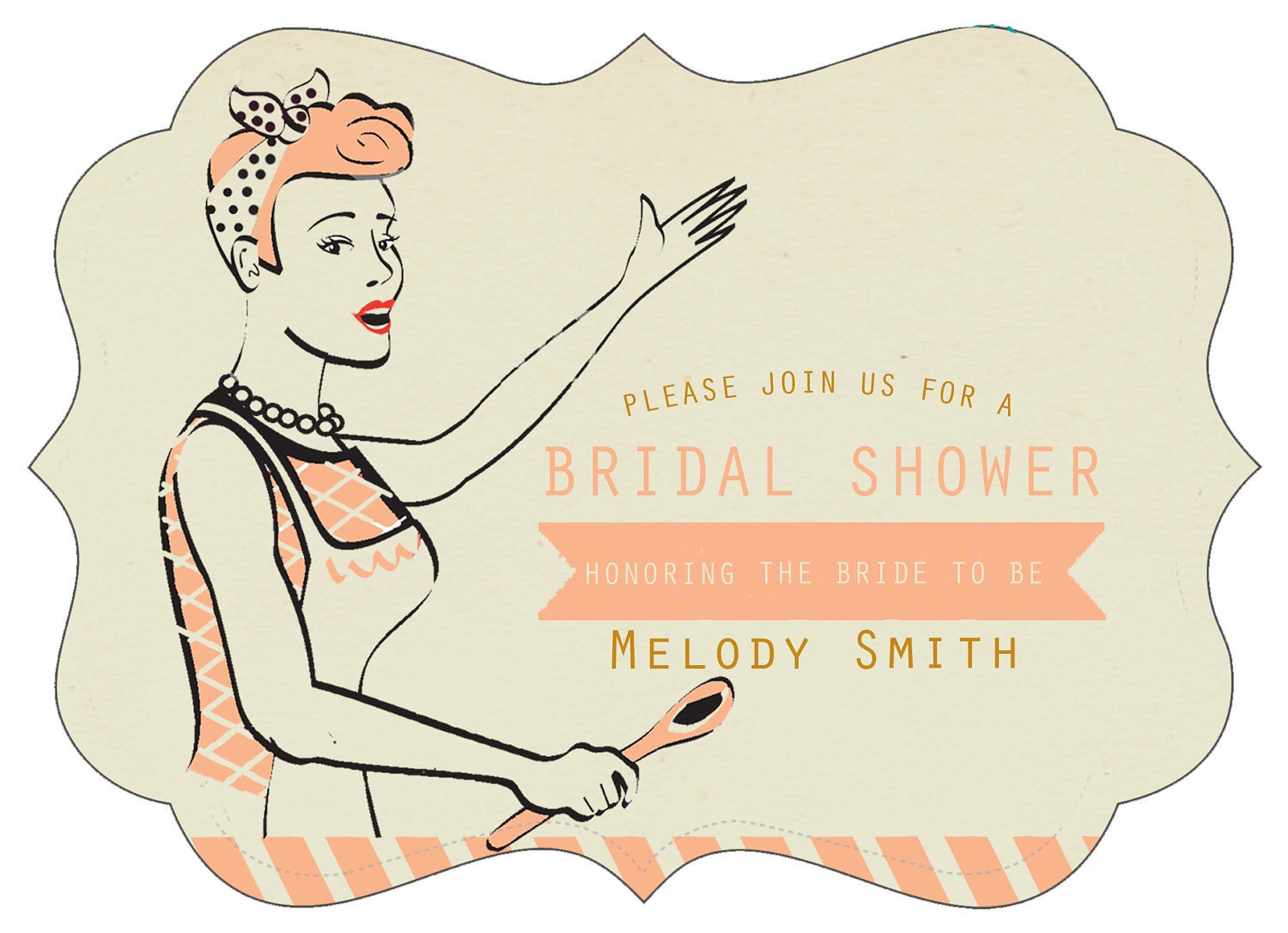 Linen Ornate Vintage Wedding Shower Invitation - Ask for private sale for how many you are needing