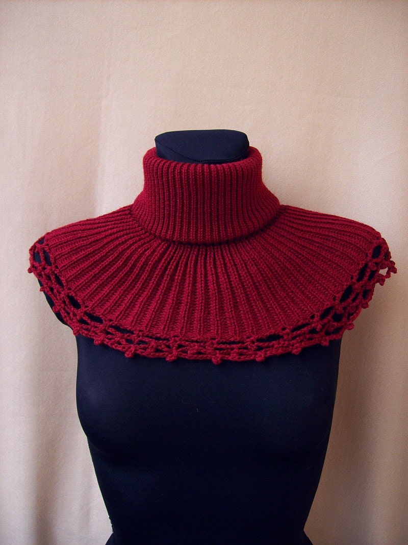 Dark red Neckwarmer / Poncho / Cowl